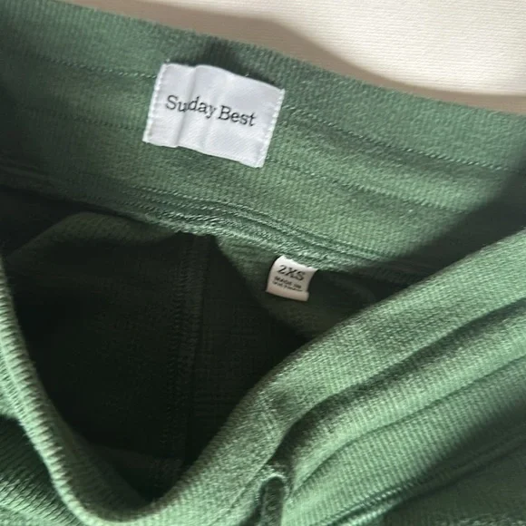 Sunday Best Aritzia Bany Waffle Jogger in dark green women’s 2XS - Picture 6 of 8